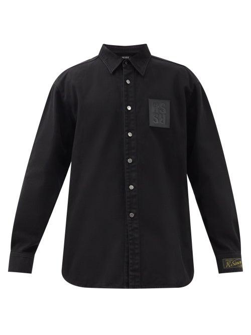 Raf Simons - Logo-patch Denim Shirt - Mens - Black