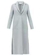 Matchesfashion.com Harris Wharf London - Side-split Single-breasted Felted-wool Coat - Womens - Light Blue