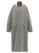 Matchesfashion.com Haider Ackermann - Chapman Herringbone Wool Coat - Womens - Black White