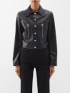 Stella Mccartney - Press-stud Faux-leather Biker Jacket - Womens - Black