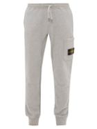Matchesfashion.com Stone Island - Logo Patch Cotton Track Pants - Mens - Light Grey