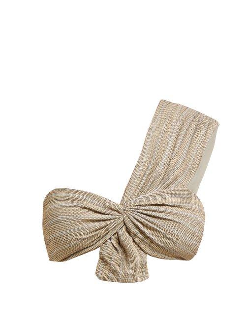 Matchesfashion.com Marysia - Venice One Shoulder Bandeau Bikini Top - Womens - Beige
