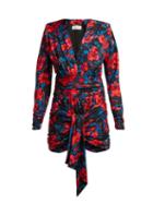Matchesfashion.com Saint Laurent - Floral Jacquard Silk Mini Dress - Womens - Red Multi