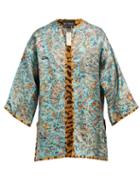 Matchesfashion.com Etro - Paisley Print Silk Satin Twill Jacket - Womens - Blue Multi