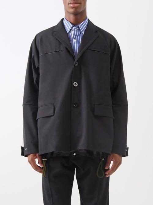Sacai - Raw-edge Yoke Cambric Jacket - Mens - Black