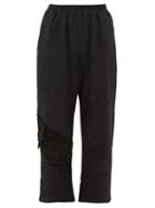 Matchesfashion.com By Walid - Vintage Jet-beaded Cotton Cropped Trousers - Womens - Black
