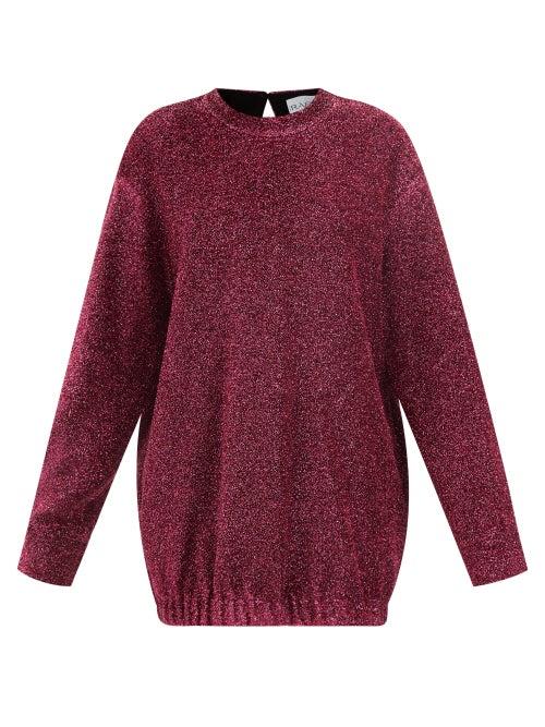 Raey - Round-neck Glitter-effect Sweatshirt Dress - Womens - Pink