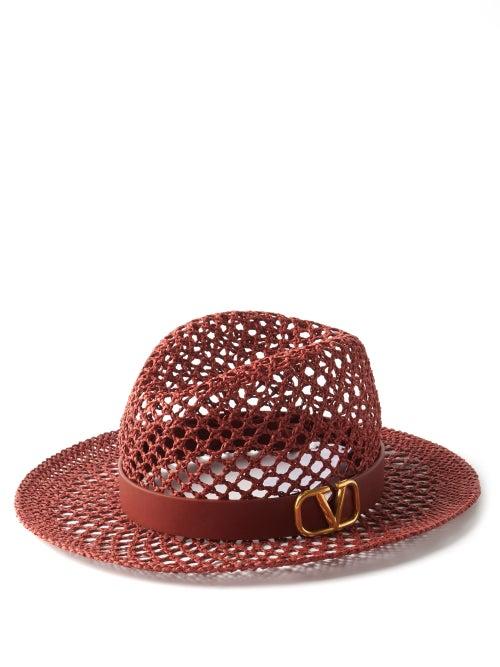Valentino - V-logo Woven Hat - Womens - Brown