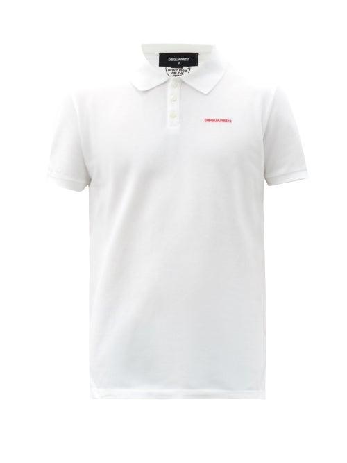 Matchesfashion.com Dsquared2 - Logo-print Cotton-piqu Polo Shirt - Mens - White