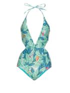 Mara Hoffman Leaf-print Twist-front Swimsuit