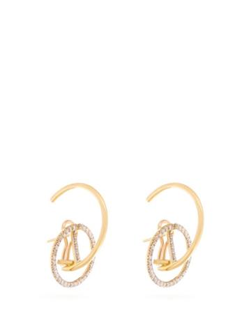 Matchesfashion.com Ana Khouri - Brigid Diamond & 18kt Gold Earrings - Womens - Gold