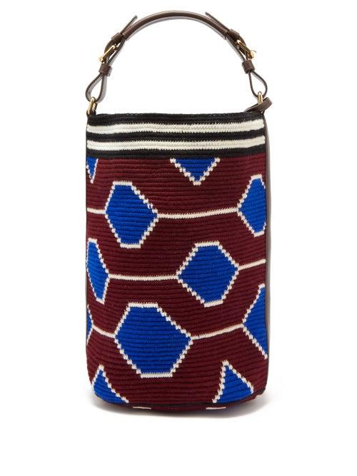 Colville - Wayuu Geometric-print Cotton Bag - Womens - Burgundy Multi
