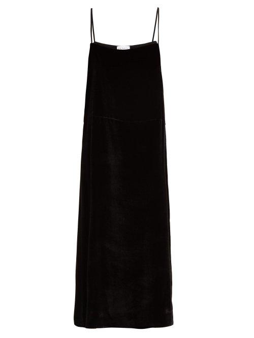 Matchesfashion.com Raey - Easy Velvet Slip Dress - Womens - Black