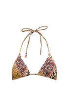 Matchesfashion.com The Upside - Jodhi Poppy-print Triangle Bikini Top - Womens - Green Multi
