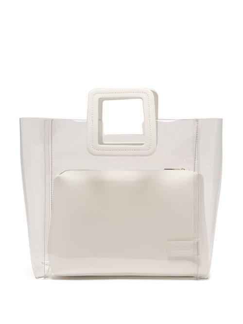 Matchesfashion.com Staud - Shirley Pvc And Leather Tote Bag - Womens - White Multi