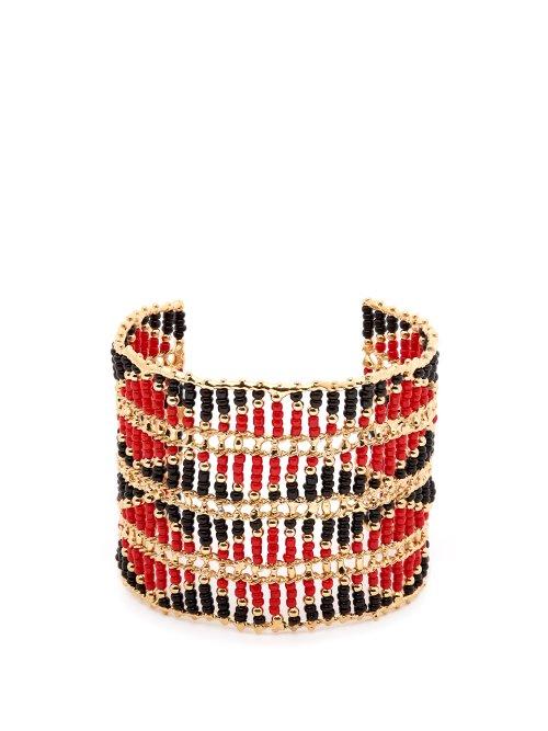 Matchesfashion.com Rosantica By Michela Panero - Dakota Beaded Cuff - Womens - Red