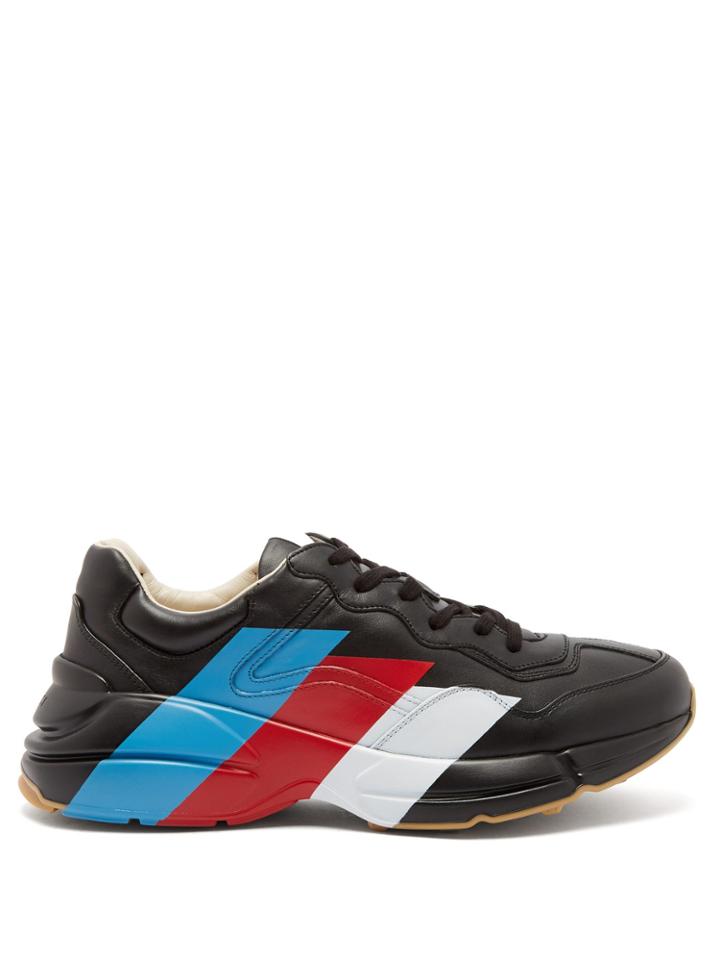 Gucci Rhyton Raised-sole Striped Trainers