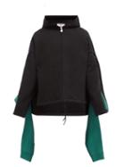Matchesfashion.com Martine Rose - Draped-panel Cotton-jersey Hooded Sweatshirt - Mens - Black