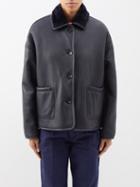 Cawley Studio - Reversible Shearling Leather Jacket - Womens - Navy