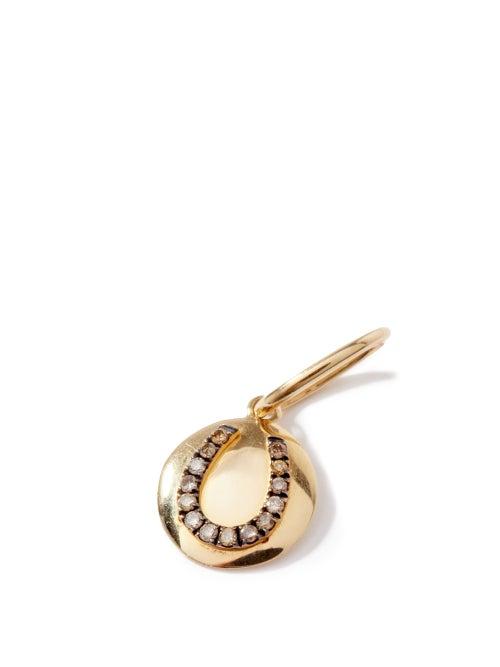 Rosa De La Cruz - Horseshoe Diamond & 18kt Gold Charm - Womens - Yellow Gold