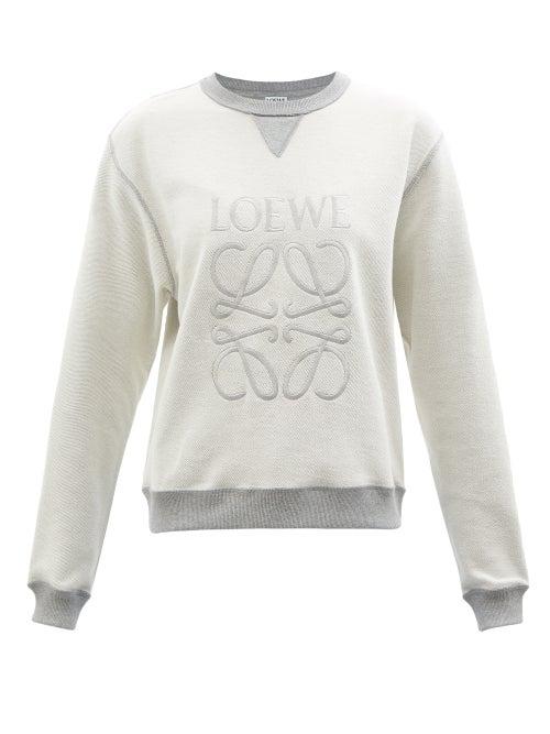 Loewe - Anagram-embroidered Cotton-jersey Sweatshirt - Womens - Grey
