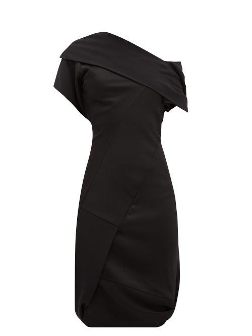 Matchesfashion.com Vivienne Westwood - Amnesia Asymmetric Crepe And Satin Dress - Womens - Black