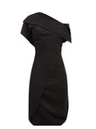 Matchesfashion.com Vivienne Westwood - Amnesia Asymmetric Crepe And Satin Dress - Womens - Black