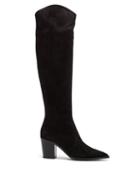 Ladies Shoes Gianvito Rossi - Denver 70 Suede Knee-high Boots - Womens - Black
