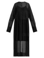 Matchesfashion.com Joseph - Odette Patchwork Broderie Anglaise Dress - Womens - Black