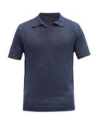 Matchesfashion.com Iris Von Arnim - Hamilton Linen Polo Shirt - Mens - Indigo