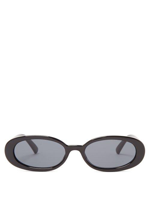 Matchesfashion.com Le Specs - Outta Love Oval Sunglasses - Womens - Black