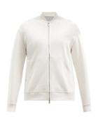 Matchesfashion.com Brunello Cucinelli - Cotton-blend Jersey Zip-through Track Jacket - Mens - Cream