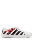 Off-white Striped Low-top Leather Sneakers