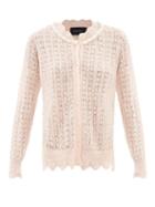 Simone Rocha - Pearl-embellished Mohair-blend Cardigan - Womens - Light Pink