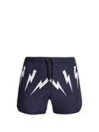 Neil Barrett Lightning-bolt Print Swim Shorts