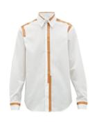 Matchesfashion.com Helmut Lang - Tape Print Cotton Shirt - Mens - White Multi
