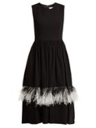 Christopher Kane Feather-embellished Wool-blend Dress