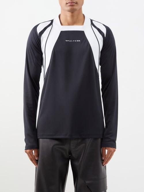 1017 Alyx 9sm - Panelled Jersey Long-sleeved Top - Mens - Black White