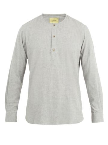 De Bonne Facture Collarless Brushed-cotton Shirt