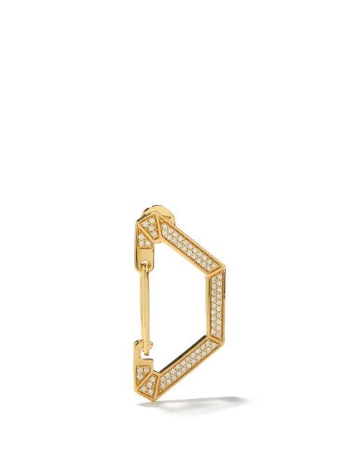 Era - Milano Diamond & 18kt Gold Single Earring - Womens - Yellow Gold
