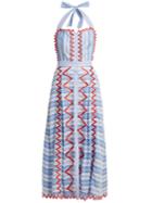 Temperley London Trelliage Zigzag-edged Striped Dress