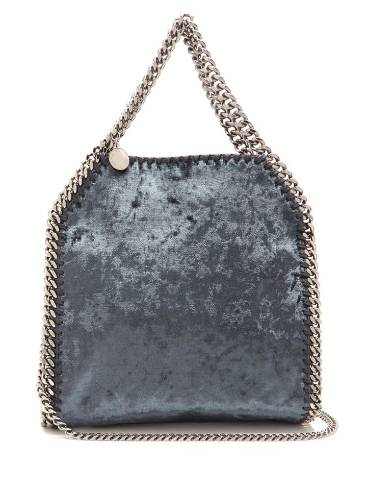 Stella Mccartney Falabella Crushed-velvet Mini Cross-body Bag