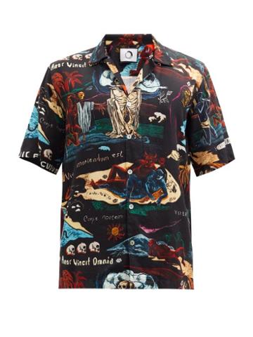 Matchesfashion.com Endless Joy - Vivamus Printed Tencel-blend Shirt - Mens - Black