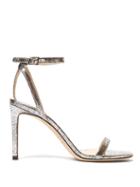 Matchesfashion.com Jimmy Choo - Minny 85 Metallic Leather Sandals - Womens - Silver