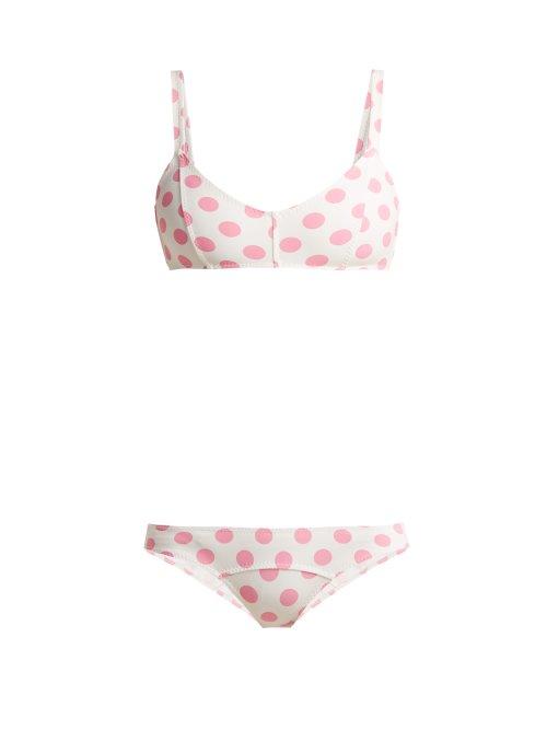 Matchesfashion.com Lisa Marie Fernandez - Genevieve Polka Dot Bikini - Womens - Pink Multi