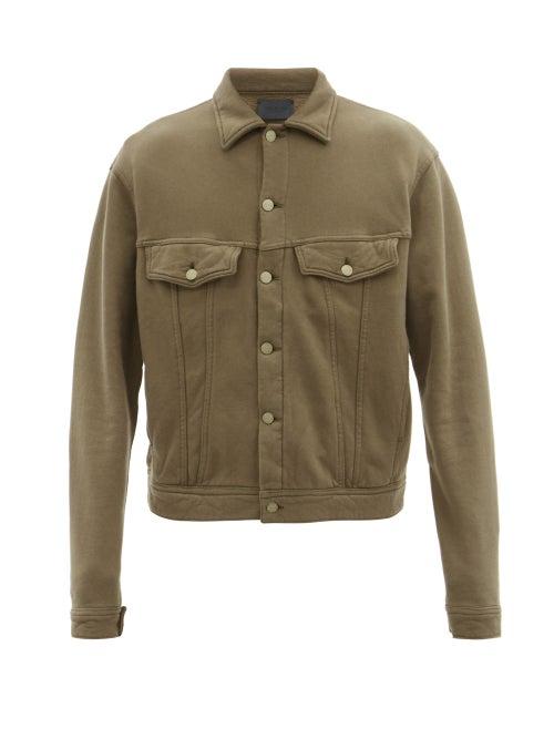 Mens Rtw Fear Of God - Logo-patch Cotton-fleece Trucker Jacket - Mens - Brown