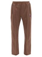 Matchesfashion.com Needles - Butterfly-embroidered Houndstooth Track Pants - Mens - Brown