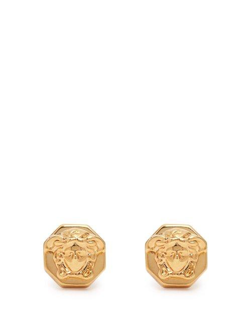 Matchesfashion.com Versace - Medusa Gold Tone Stud Earrings - Mens - Gold