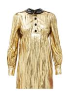 Matchesfashion.com Gucci - Detachable-collar Lam Mini Dress - Womens - Gold