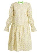 Shrimps Peggy Floral-embroidered Cotton-blend Dress